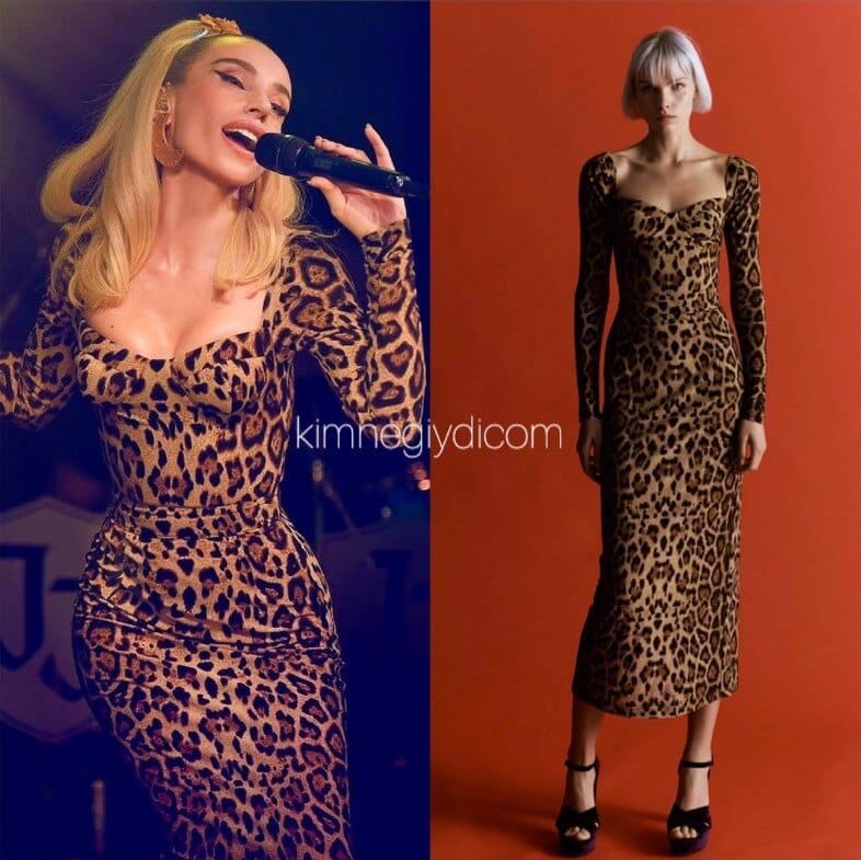 Gülşen’in sahne performansında giydiği leopar desenli elbise
