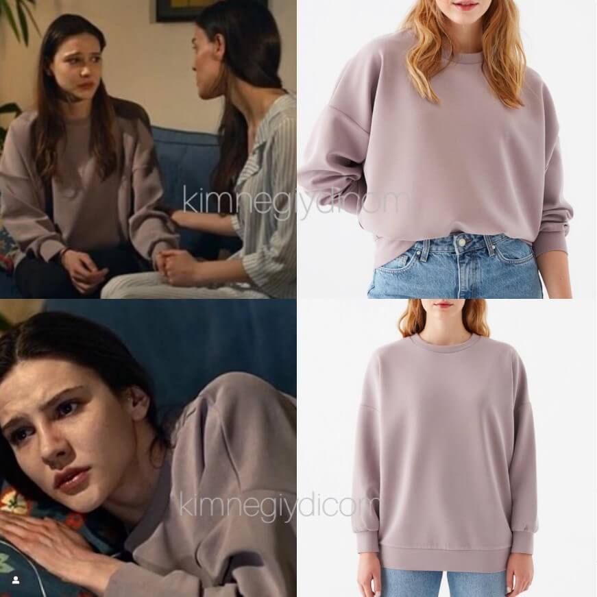 Alina Boz’un giydiği Mavi marka lila sweatshirt
