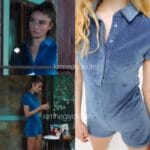 Ayça Ayşin Turan’ın giydiği Fineapple mavi kadife tulum
