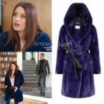 Gizem Karaca’nın giydiği Di Project marka mavi tüylü mont
