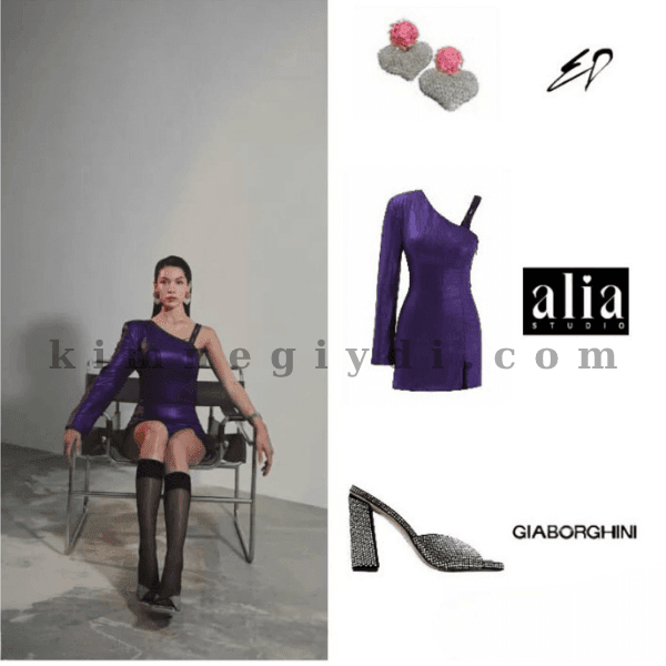 Hazal Subaşı’nın MAG Dergi çekiminde mor Marlene elbise ve ışıltılı aksesuarlar