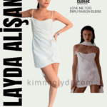 İlayda Alişan’ın İstanbul’da giydiği ekru keten mini Raison elbise (Love Me Too)