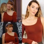 Yasak Elma dizisinde Kumru’nun giydiği kahverengi tek omuz bluz