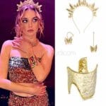 Melis Sezen’in taktığı Kelebek Taç ve Troya Bileklik detayı