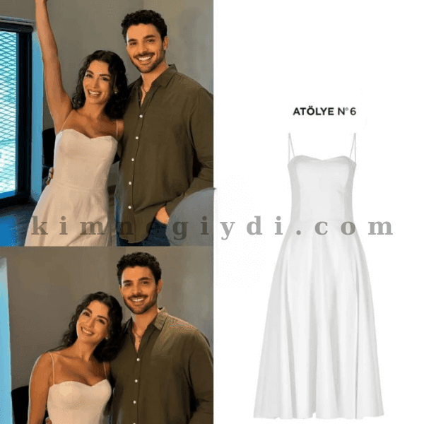 Özge Yağız’ın Instagram’da giydiği beyaz elbise